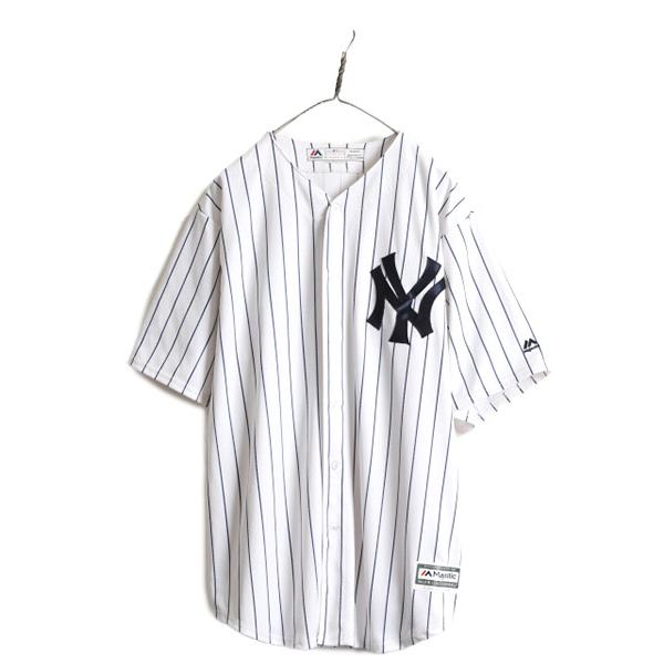 大きいサイズ XL ■ MLB オフィシャル Majestic ヤンキース ベースボール シャツ メ...