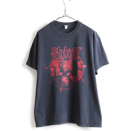 00s 人気 黒 ■ Slipknot スリップノット プリント 半袖 Tシャツ メンズ L / 0...