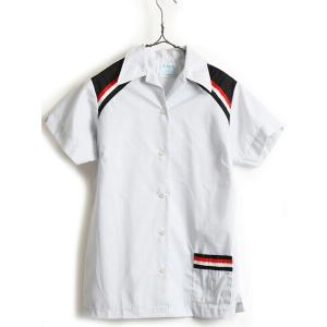 70's USA製 ビンテージ □ Dunbrooke ポケット付き プリント 半袖 開襟