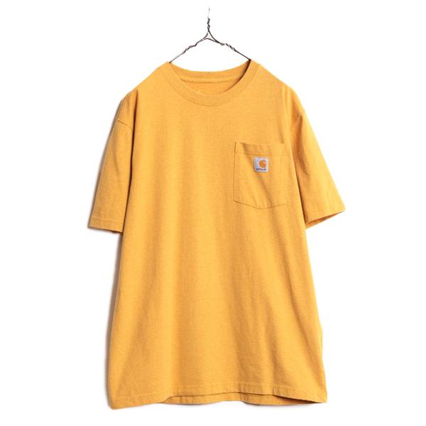 カーハート ポケット付き 半袖 Tシャツ メンズ M / CARHARTT ワンポイント ポケットT...