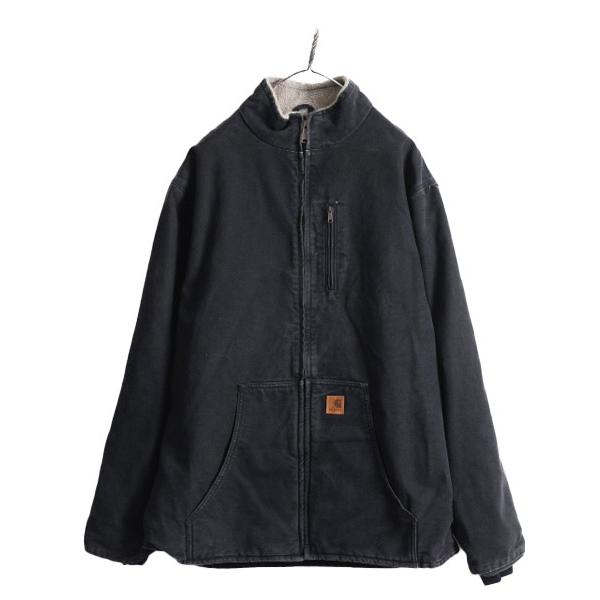 US企画 カーハート モックネック 裏 ボア ダック ジャケット メンズ XL 古着 CARHART...