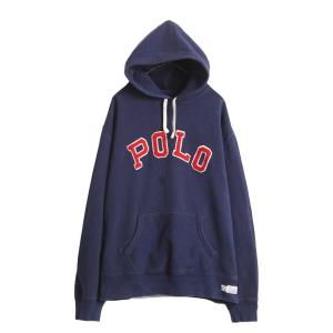 ポロ ラルフローレン スウェット フード パーカー メンズ XXL 古着 POLO フェルト ワッペ...