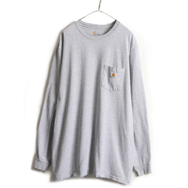 ■ カーハート ポケット付き 長袖 Tシャツ ( メンズ XL ) 古着 CARHARTT ロンT ...