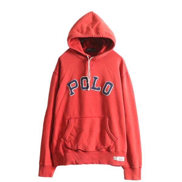 ポロ ラルフローレン スウェット フード パーカー メンズ XL / 古着 POLO フェルト ワッ...