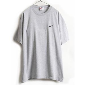90s USA製 オールド □ NIKE ナイキ スウォッシュ ロゴ刺繍 半袖 T