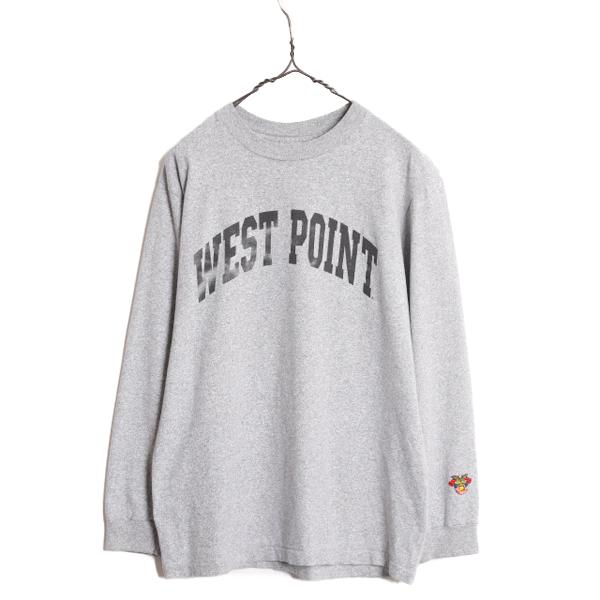 90s USA製 WEST POINT プリント 長袖 Tシャツ メンズ M 古着 90年代 オール...