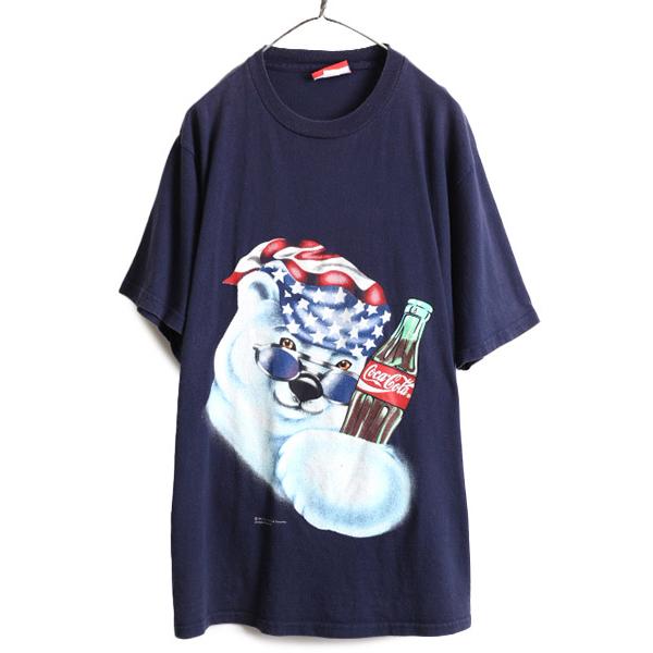 90s USA製 大きいサイズ XL ■ コカコーラ シロクマ プリント 半袖 Tシャツ ( メンズ...