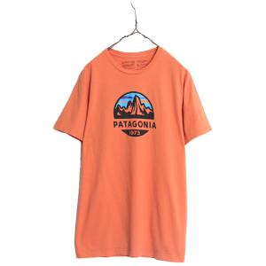 17年製 パタゴニア プリント 半袖 Tシャツ メンズ М Patagonia アウトドア フィッツロイ クレスト グラフィック スリム フィット オレンジ｜tzdfb97470