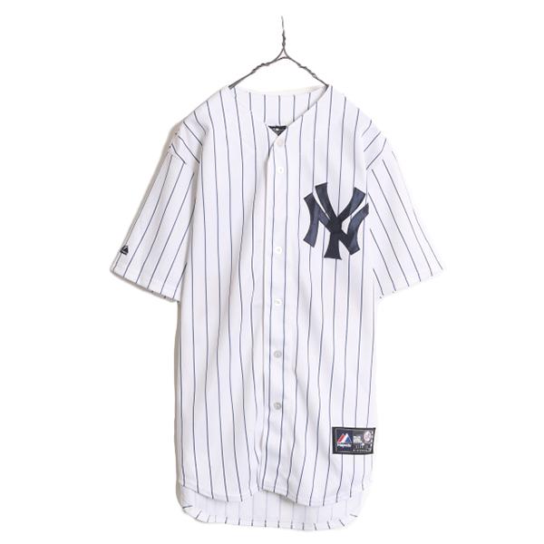 MLB オフィシャル Majestic ヤンキース ベースボール シャツ メンズ M / 古着 ユニ...