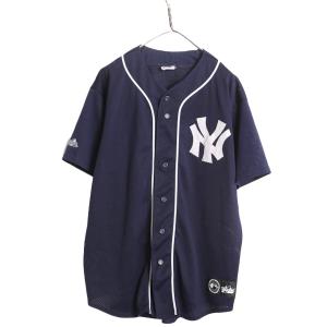 MLB オフィシャル Majestic ヤンキース ベースボール シャツ メンズ XL / 古着 ゲームシャツ ユニフォーム メジャーリーグ 半袖シャツ 野球