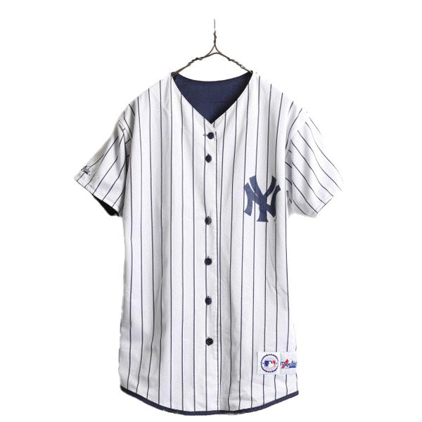 ■ MLB オフィシャル Majestic ヤンキース リバーシブル ベースボール シャツ レディー...