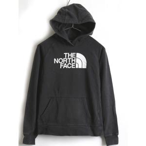 希少サイズ S 人気 黒 ■ ノースフェイス ビッグ ロゴ プリント スウェット フード パーカー ( レディース ) 古着 The North Face 裏起毛｜tzdfb97470