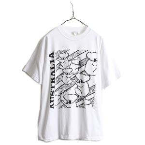 90s ■ コアラ アート イラスト プリント 半袖 Tシャツ メンズ M 90年代 オールド アニマル グラフィック ヘビーウェイト シングルステッチ｜tzdfb97470