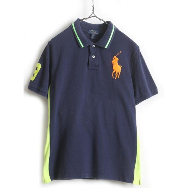 ボーイズ XL メンズ S 程 ビッグポニー ■ POLO ポロ ラルフローレン 鹿の子 半袖 ポロ...