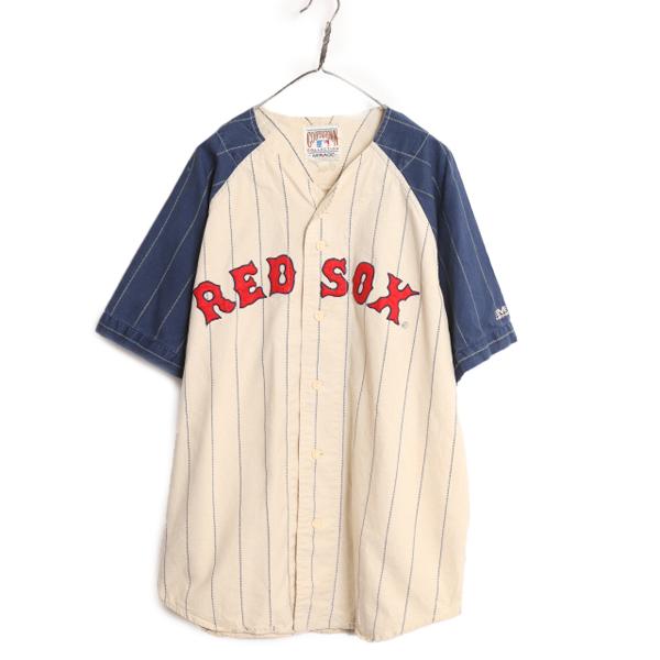 MLB オフィシャル MIRAGE レッドソックス ベースボール シャツ メンズ XL 程/ 古着 ...