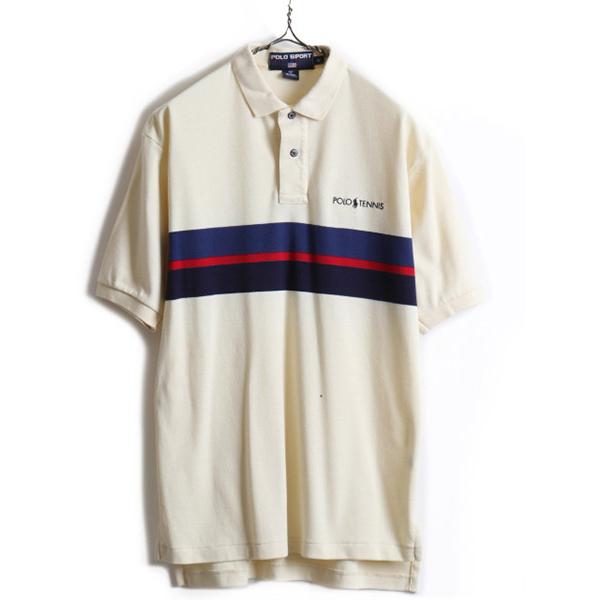 90s 希少サイズ S ■ POLO SPORT ラルフローレン ボーダー 半袖 ポロシャツ ( メ...