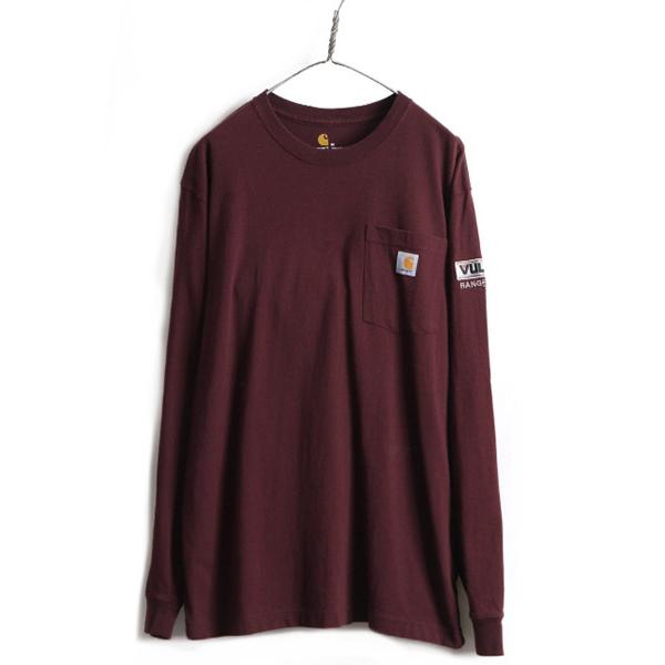 ■ カーハート ポケット付き 長袖 Tシャツ ( メンズ M ) 古着 CARHARTT ロンT ワ...