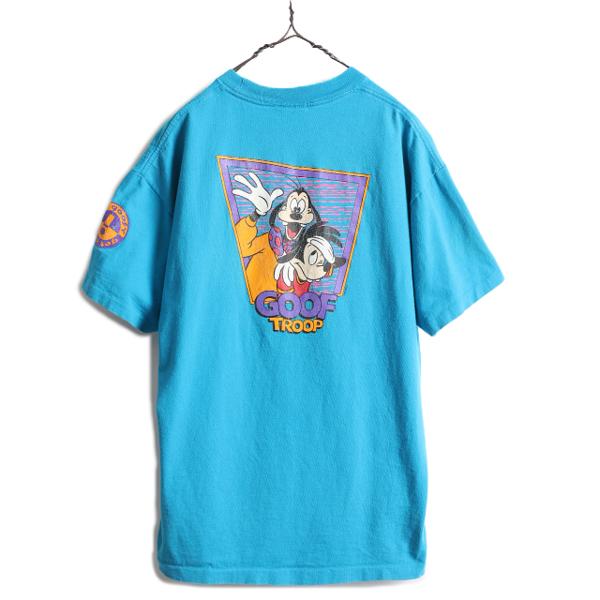 90s USA製 ★ グーフィー 3面 プリント Tシャツ ( メンズ XL ) 90年代 キャラク...