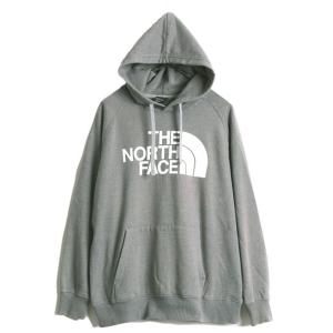 ノースフェイス プリント スウェット フード パーカー レディース L / The North Face アウトドア トレーナー プルオーバー 裏起毛 グレー｜tzdfb97470