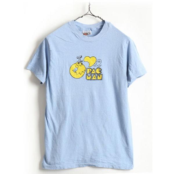 80&apos;s ビンテージ USA製 ■ パックマン PACMAN プリント 半袖 Tシャツ ( メンズ ...