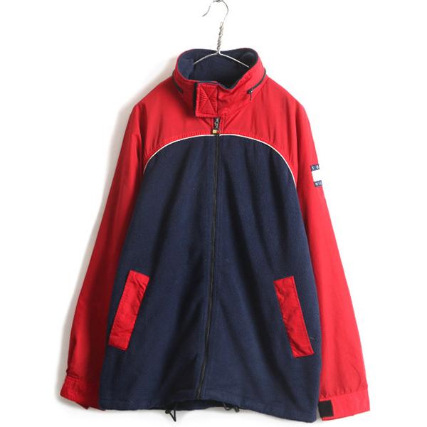 90&apos;s ■ TOMMY HILFIGER JEANS フルジップ フリース ナイロン 切替 ジャケ...