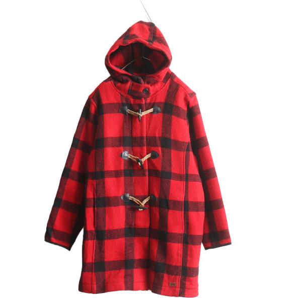 ウールリッチ チェック ダッフル コート レディース XL / 古着 WOOLRICH ウール バッ...