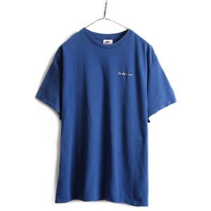 90s USA製 オールド □ NIKE ナイキ スウォッシュ ロゴ刺繍 半袖 T