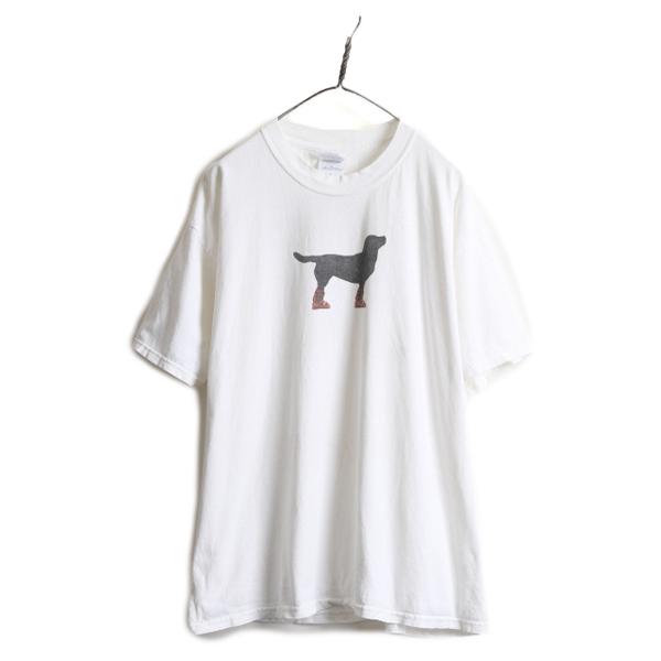 00s ■ 企業物 ドッグ イラスト 両面 プリント Tシャツ メンズ XL / 古着 オールド 0...