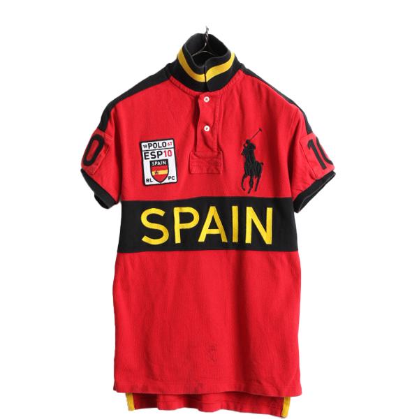 ビッグポニー ■ スペイン 代表 ポロ ラルフローレン 鹿の子 半袖 ポロシャツ メンズ XS / ...