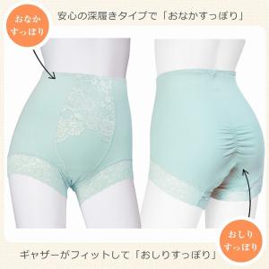 安心ショーツ2枚組 吸水 レース使い 綿混 深...の詳細画像2