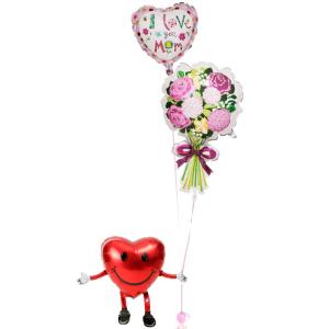 母の日 バルーン ギフト 電報 風船 花 装飾 ハートくん 花束 母の日バルーン52｜u-balloon