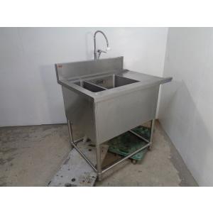 中古厨房 ステンレス ダスト槽付1槽シンク 600×600×850 1層流し台