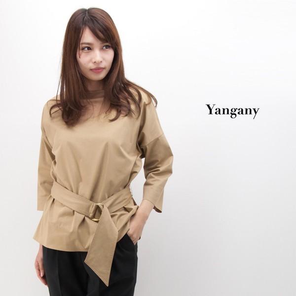 (SALE 40%OFF)yangany ヤンガニー レディース 切りっぱウエストベルトプルオーバー...