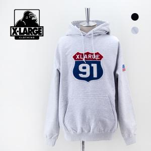 (SALE 30%OFF)XLARGE エクストララージ メンズ XL 91 フーデッドスウェットシャツ(101234012023)(2023FW)(返品交換不可)｜u-oak