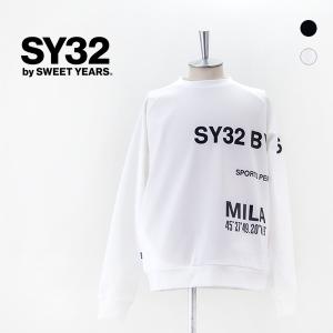 SY32 by SWEET YEARS エスワイサーティトゥバイスィートイヤーズ メンズ ストラドルプリント プルオーバークルー(14120)(2024SS)｜u-oak