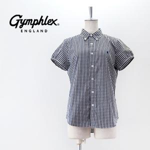Gymphlex ジムフレックス レディース コットン フレンチスリーブ ギンガムチェックシャツ(GY-B0242MGG)(2024SS)｜u-oak