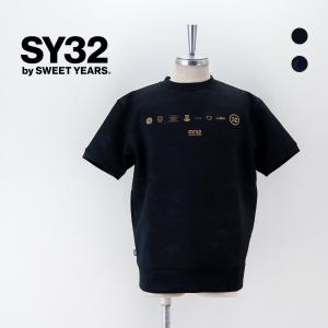 SY32 by SWEET YEARS エスワイサーティトゥバイスィートイヤーズ メンズ ダンボールニット マルチグラフィックTシャツ(14114)(2024SS)｜u-oak