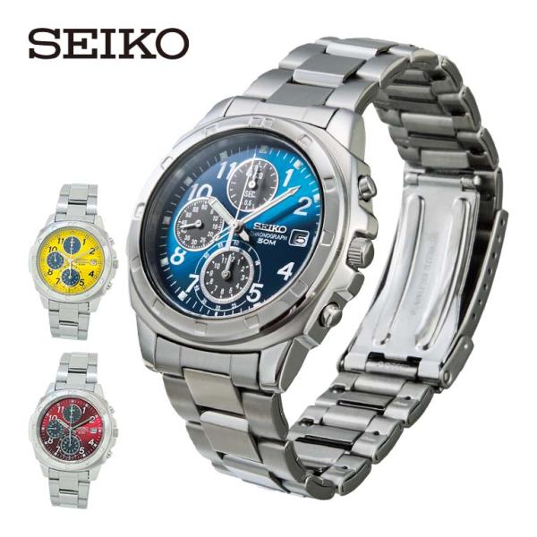 SEIKO セイコー クロノグラフ アラビア数字文字盤 （海外モデル） - 腕時計 ウォッチ ダーク...