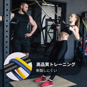 トレーニングチューブ エクササイズバンド 筋トレグッズ 強度別5本 ゴムチューブ ゴムバンド フィットネスチューブ 天然ラテックス素材  高負荷 男女兼用U-POWEX