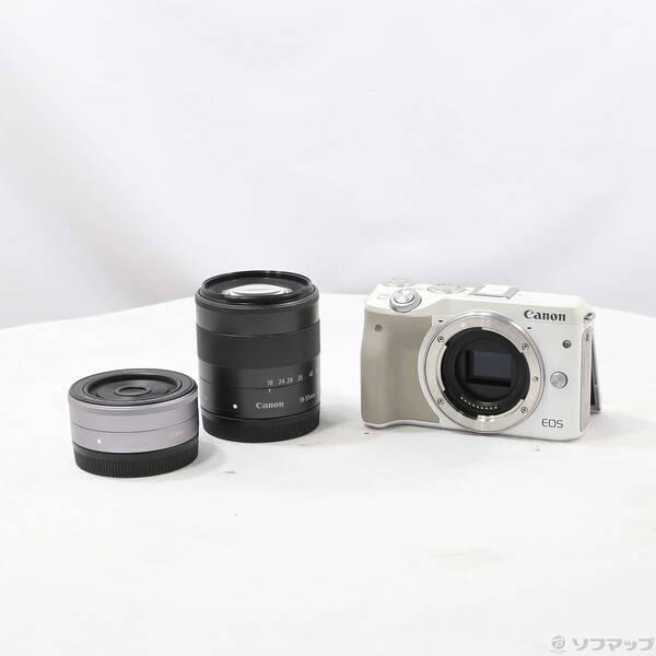 〔中古〕Canon(キヤノン) 期間特価対象品 EOS M3 ダブルレンズキット WH (2420万...