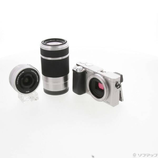 〔中古〕SONY(ソニー) α6000 ダブルズームレンズキット シルバー ILCE-6000Y〔2...