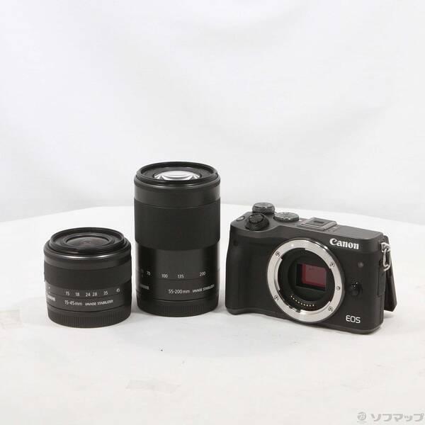 〔中古〕Canon(キヤノン) ミラーレスカメラ EOS M6 (ブラック)・ダブルズームキット〔2...