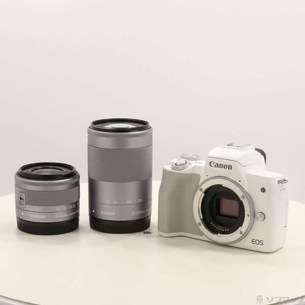 〔中古〕Canon(キヤノン) EOS Kiss M2 ダブルズームキット ホワイト〔251-ud〕