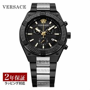 【最上級モデル】箱/説付極美品稼働VERSACE 金デュアルデイト黒文字盤メンズ 最上級モデル】箱/説付極美品稼働VERSACE 金デュアルデイト黒文字盤