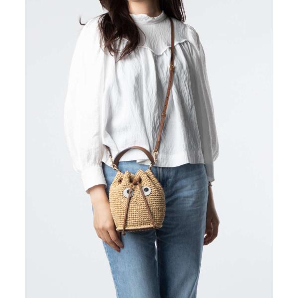 Anya Hindmarch Anya Hindmarch Raffia Eyes Drawstring Cross ショルダーバッグ