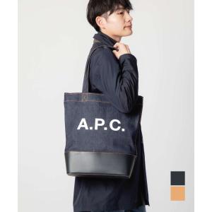アーペーセー A.P.C トートバッグ CODDP M61444 メンズ レディース バック 手提げバッグ 肩掛け デニム カジュアル シンプル コットン ロゴ スムースレザー