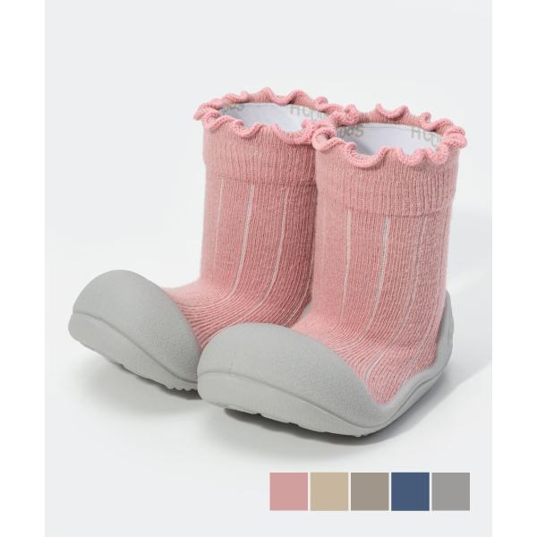アティパス ATTIPAS Pom-Pom ベビーシューズ キッズ ソックスシューズ ポンポン 出産...