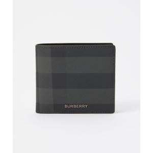 バーバリー BURBERRY 8064604 二つ折り財布 メンズ 財布 チャコールチェック バイフォールド コインウォレット ミニ財布 ロゴ 小銭入れ｜u-stream