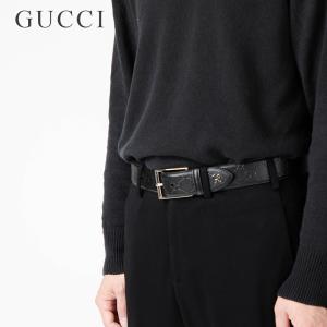 グッチ GUCCI 474311 CWC1N ベルト メンズ ファッション小物 シグネチャー レザー エンボスGGパターン バックル ビジネス 新社会人 お祝い プレゼント ブラック