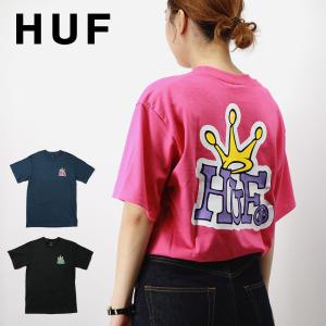 ハフ HUF Tシャツ メンズ トップス 半袖 カットソー クラウン ロゴ カジュアル HUF CROWN LOGO S/S TEE シンプル コットン 綿 ワンポイント TS01414